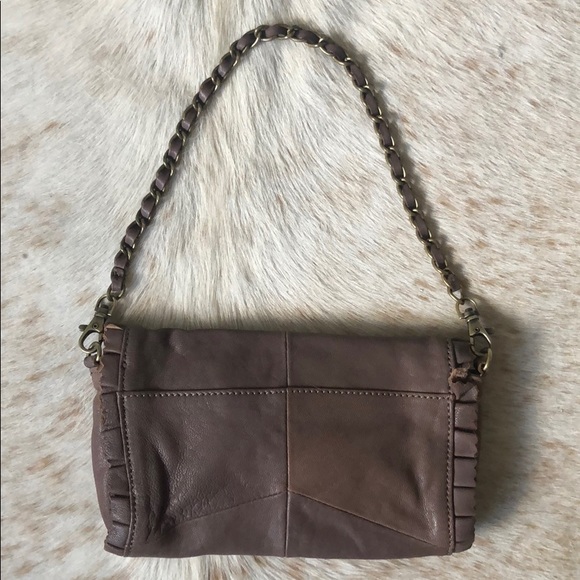 7 Chi Taupe Leather with Chain Strap Bag - Picture 2 of 4